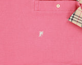 Vintage Y2K 00s Burberry Dark Pink Nova Check Collar Short Sleeve Polo Shirt - S