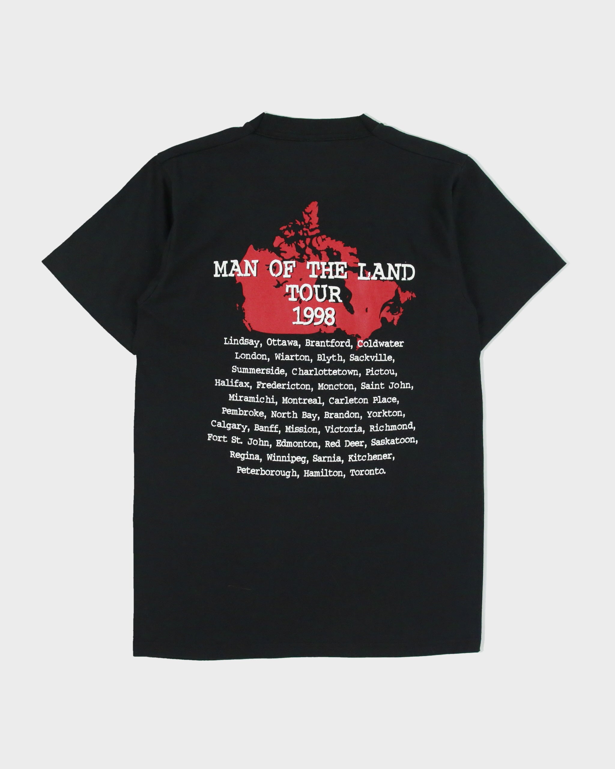Vintage 1998 Stompin' Tom Connors Man Of The Land Tour Heavyweight Single Stitch Made In Canada Crewneck T-Shirt - M