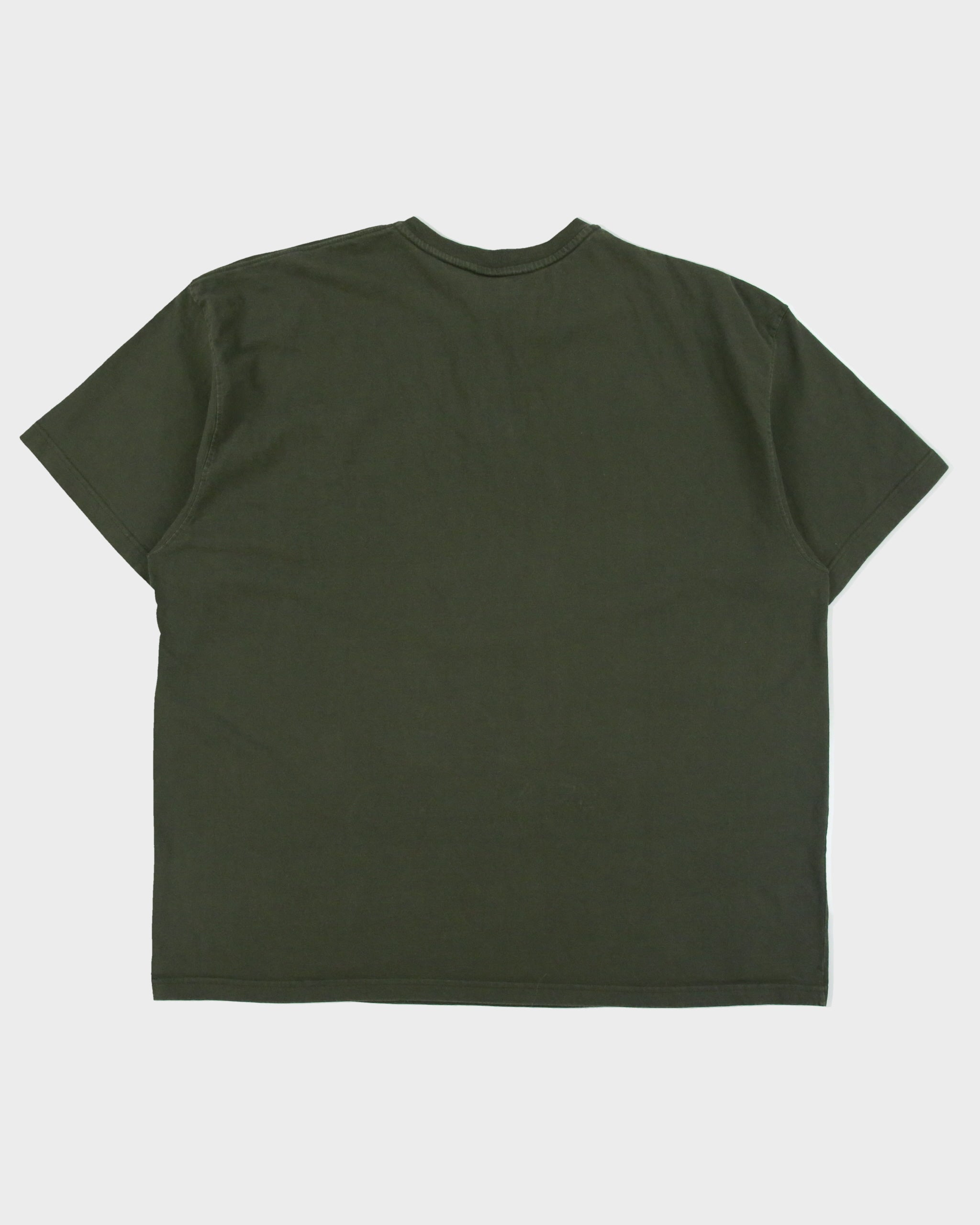 Vintage Carhartt Khaki Heavyweight Crewneck Henley Pocket T-Shirt - XXXL
