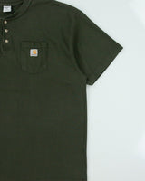 Vintage Carhartt Khaki Heavyweight Crewneck Henley Pocket T-Shirt - XXXL