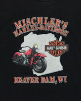 Vintage 2008 Y2K Harley Davidson Mischler's Beaver Dam Heavyweight Made In USA Crewneck T-Shirt - XL