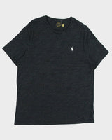 Vintage Polo Ralph Lauren Grey Marl Heavyweight Single Stitch Crewneck T-Shirt - XL