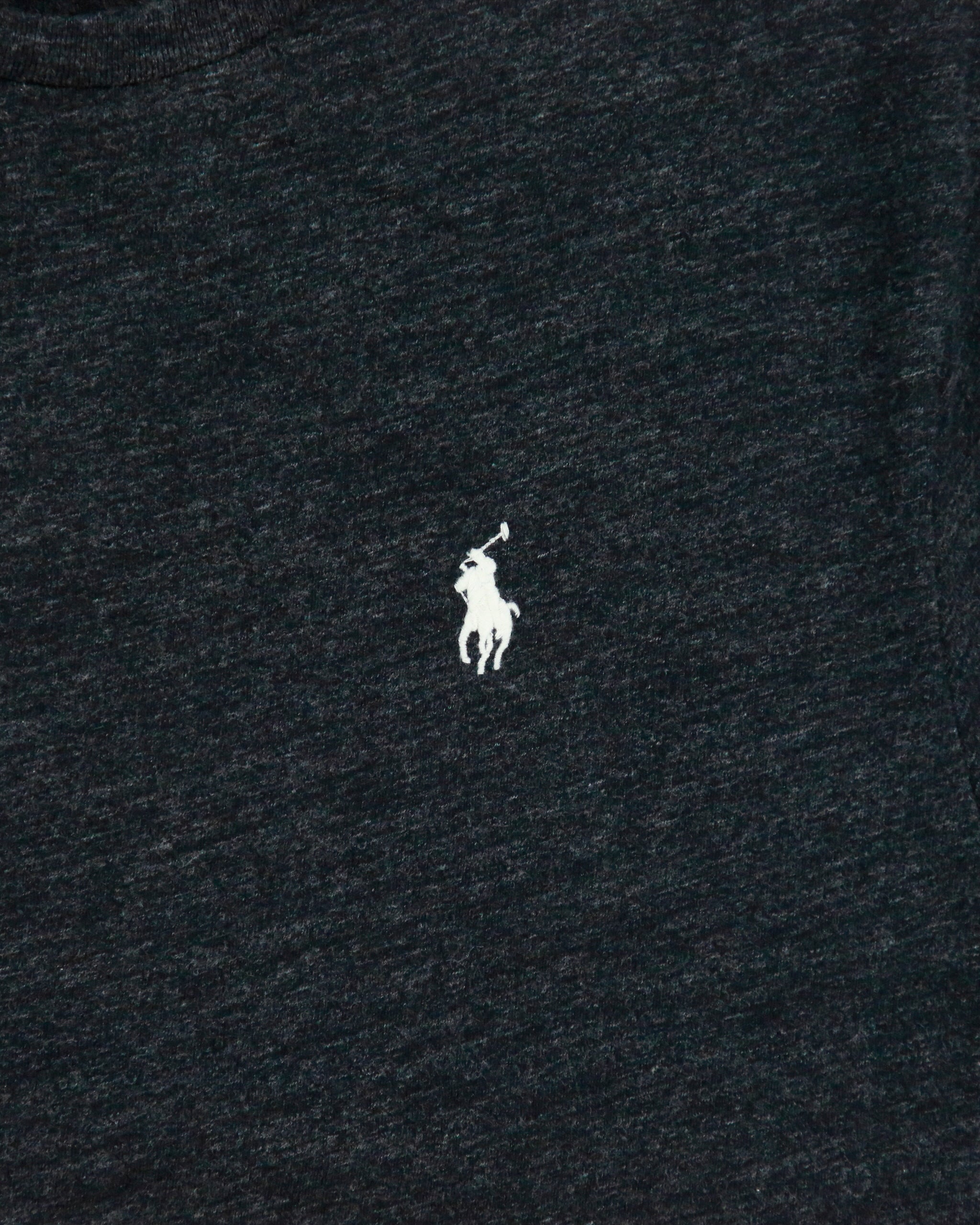 Vintage Polo Ralph Lauren Grey Marl Heavyweight Single Stitch Crewneck T-Shirt - XL
