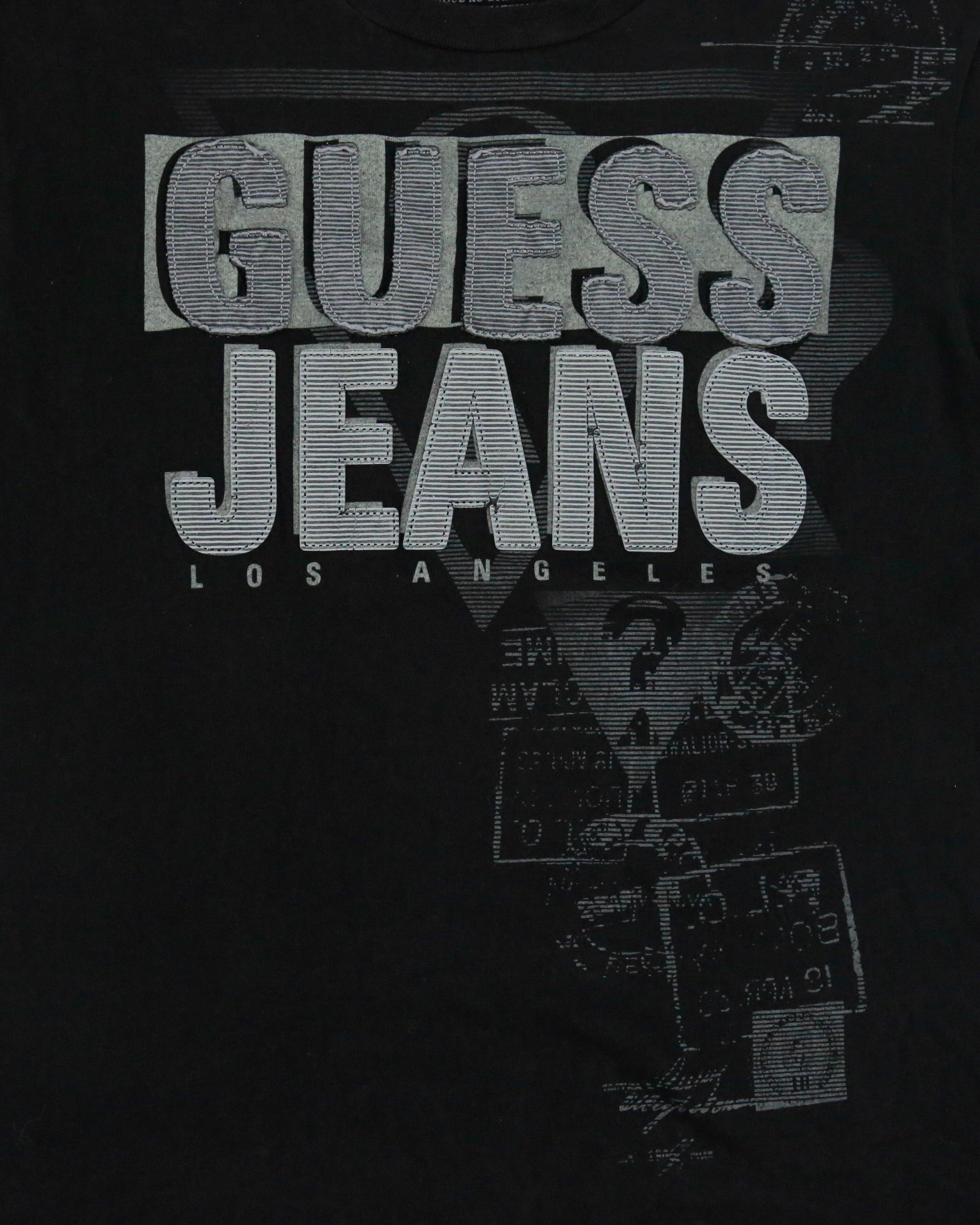 Vintage Y2K 00s Guess Jeans Patch Embroidered Crewneck T-Shirt - L