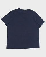 Vintage Polo Ralph Lauren Navy Heavyweight Single Stitch V-Neck T-Shirt - L
