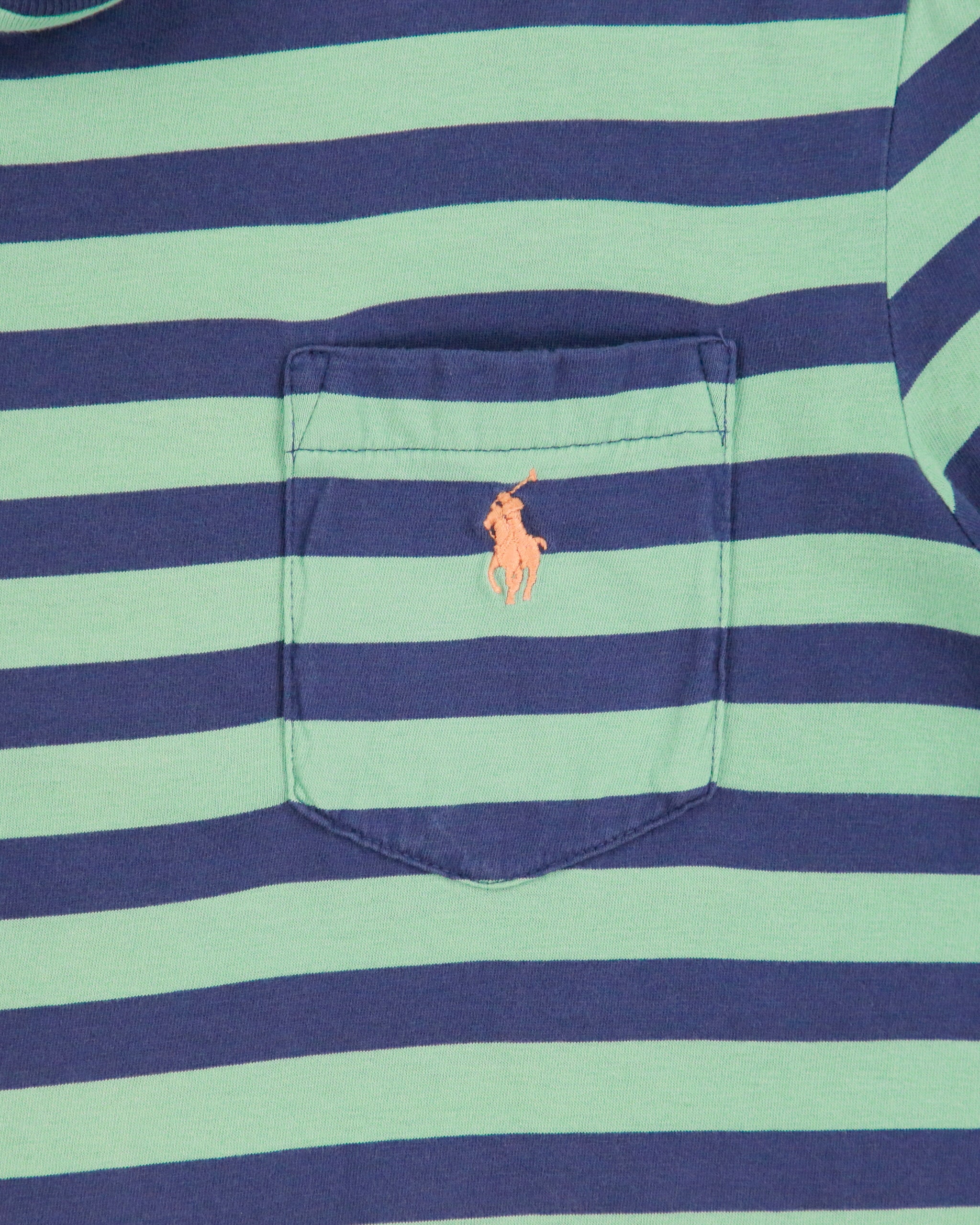 Vintage Polo Ralph Lauren Striped Single Stitch Crewneck Pocket T-Shirt - L