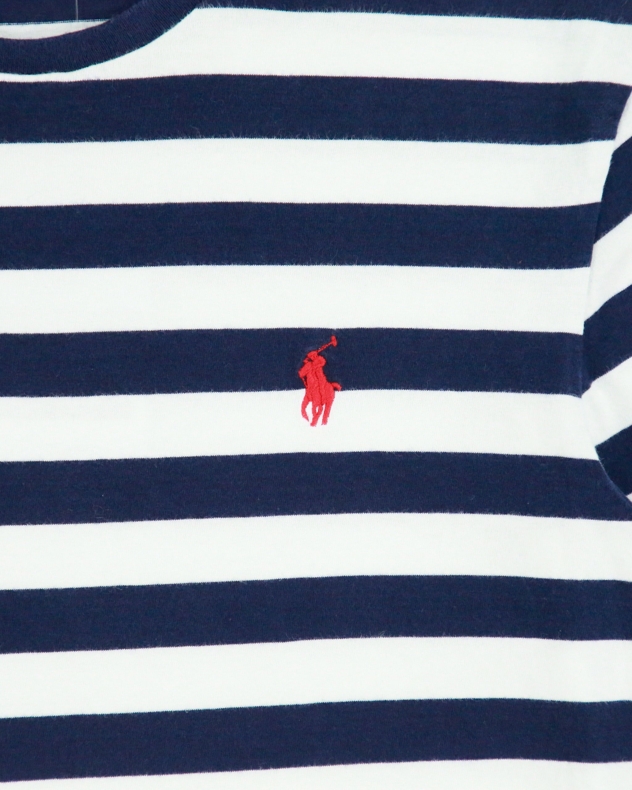 Vintage Polo Ralph Lauren Classic Striped Single Stitch Crewneck T-Shirt - S