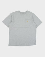 Vintage Carhartt Grey Marl Heavyweight Original Fit Crewneck Pocket T-Shirt - XL