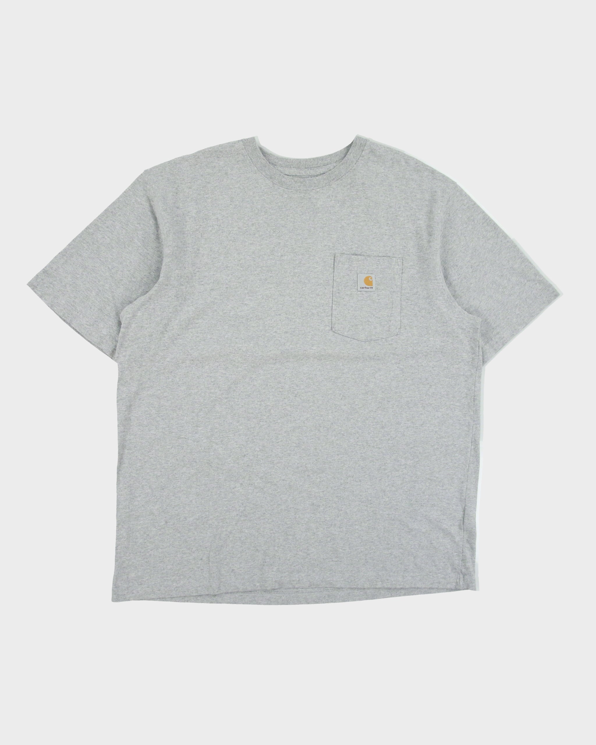 Vintage Carhartt Grey Marl Heavyweight Original Fit Crewneck Pocket T-Shirt - XL