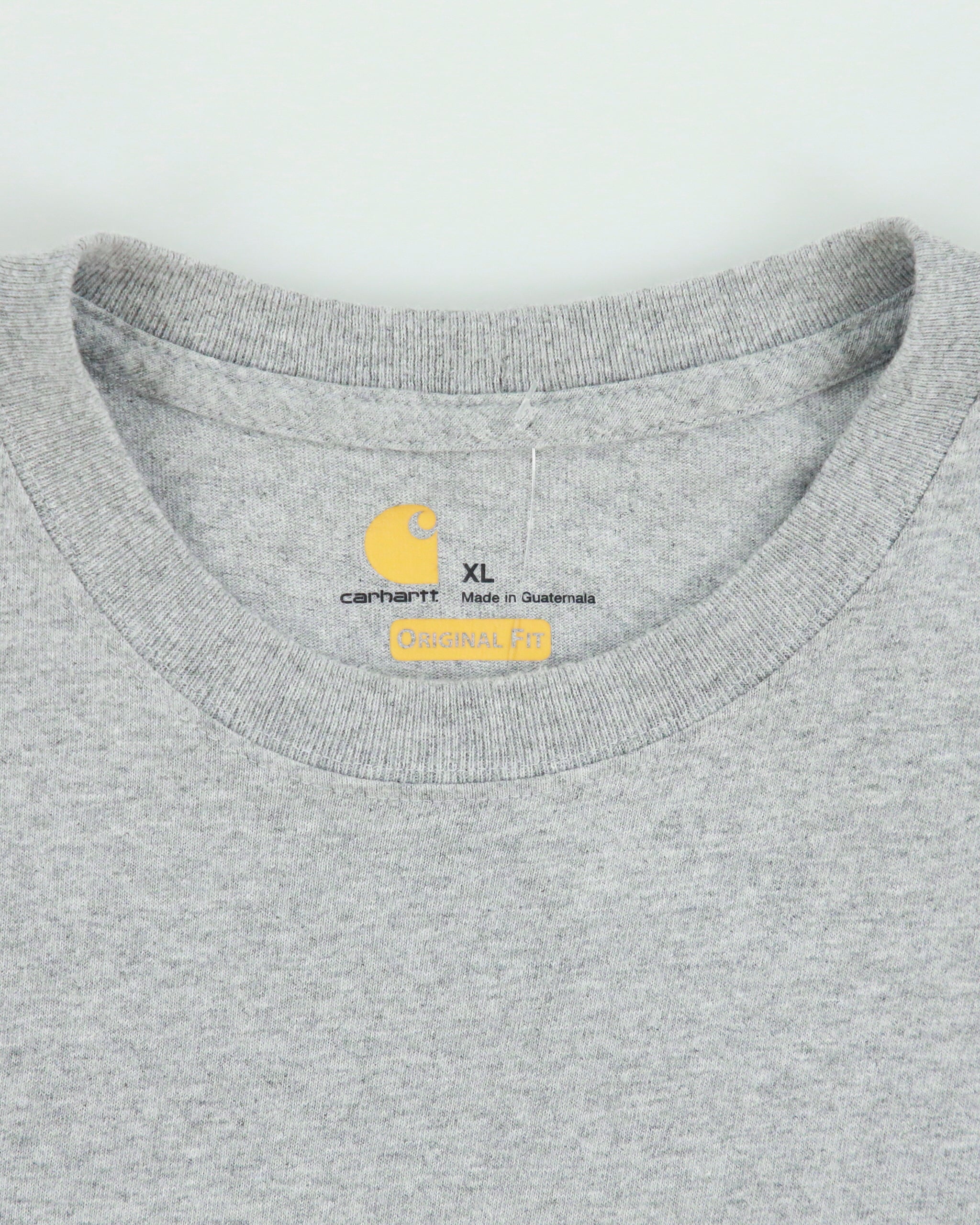 Vintage Carhartt Grey Marl Heavyweight Original Fit Crewneck Pocket T-Shirt - XL