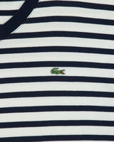 Vintage Y2K 00s Lacoste Striped Croc Pique V-Neck T-Shirt - L