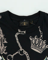 Vintage Christian Audigier Rhinestone Embellished Skull Wings AOP Made In USA Crewneck T-Shirt - XL