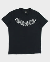Vintage Diesel Star Spell Out Fitted V-Neck Logo T-Shirt - XL