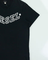 Vintage Diesel Star Spell Out Fitted V-Neck Logo T-Shirt - XL