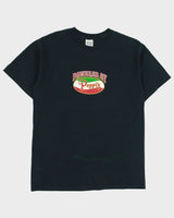 Vintage 2001 Y2K Peppi's Italian Fuel B.C Heavyweight Distressed Gildan Ultra Crewneck T-Shirt - M