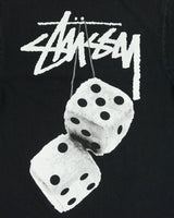 Vintage Stussy Heavyweight Fuzzy Dice Crewneck T-Shirt - S