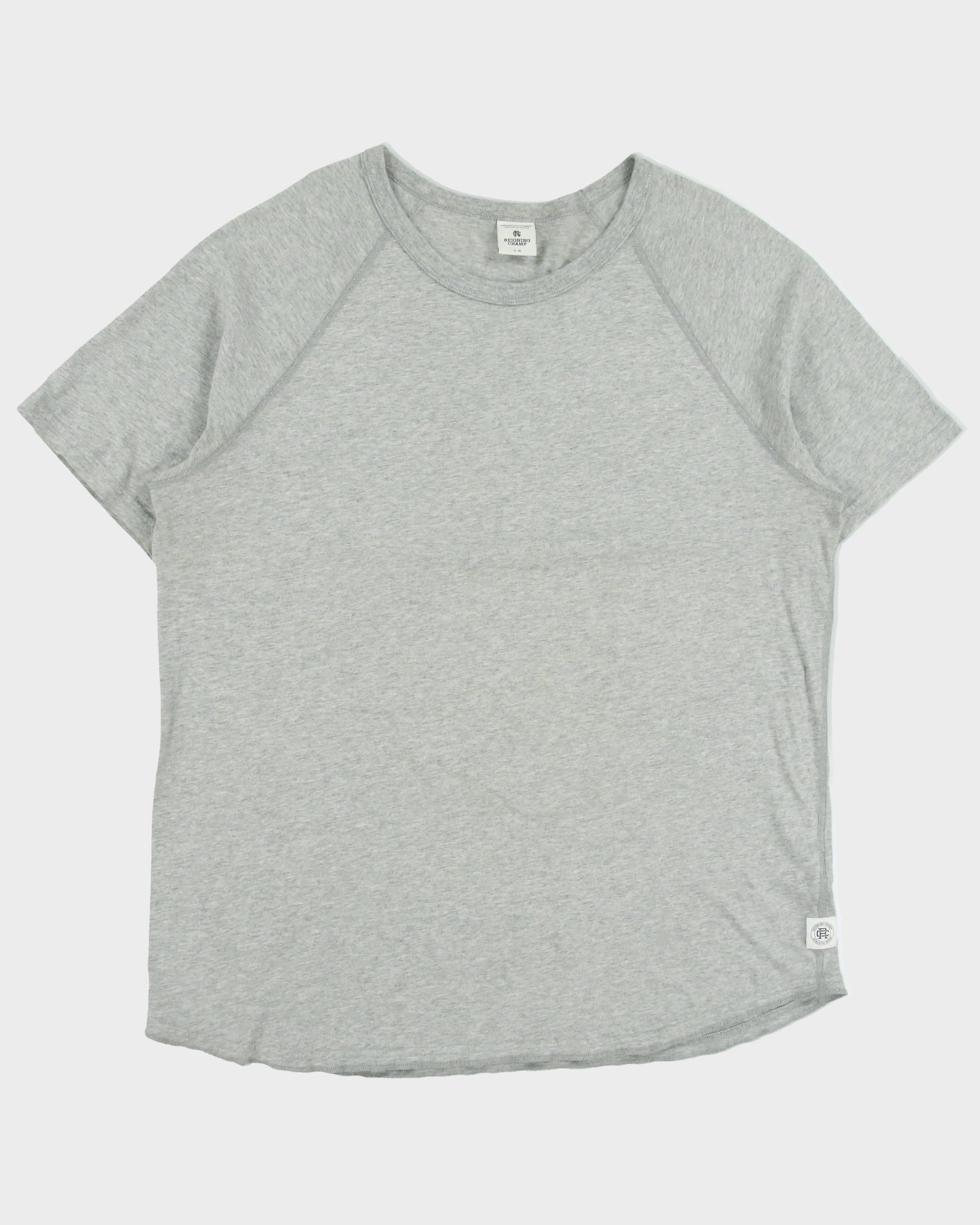 Reigning Champ Grey Marl Midweight Made In Canada Raw Cut Crewneck T-Shirt - L