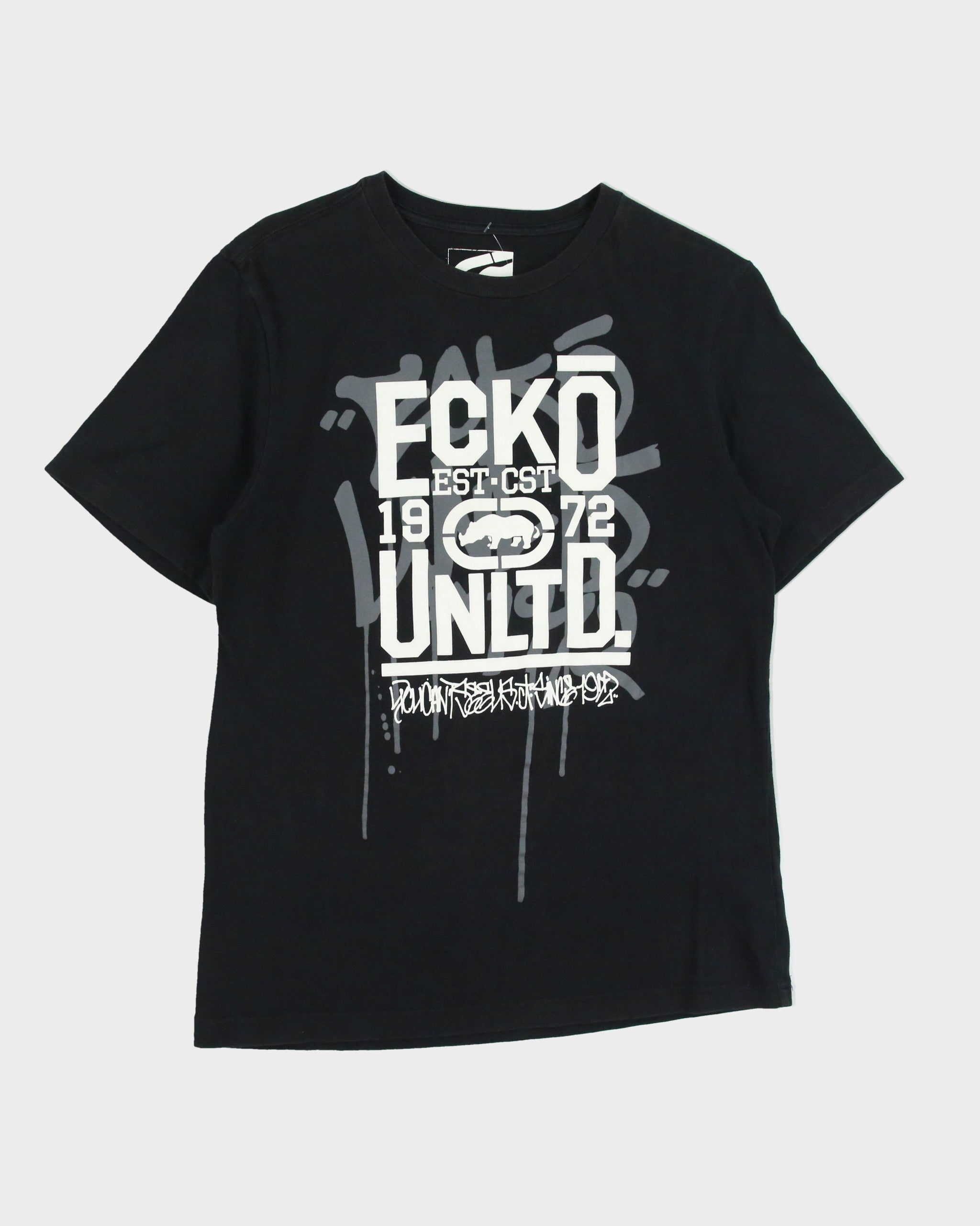 Vintage Ecko UNLTD The Classic Heavyweight Graffiti Puff Print Crewneck T-Shirt - M