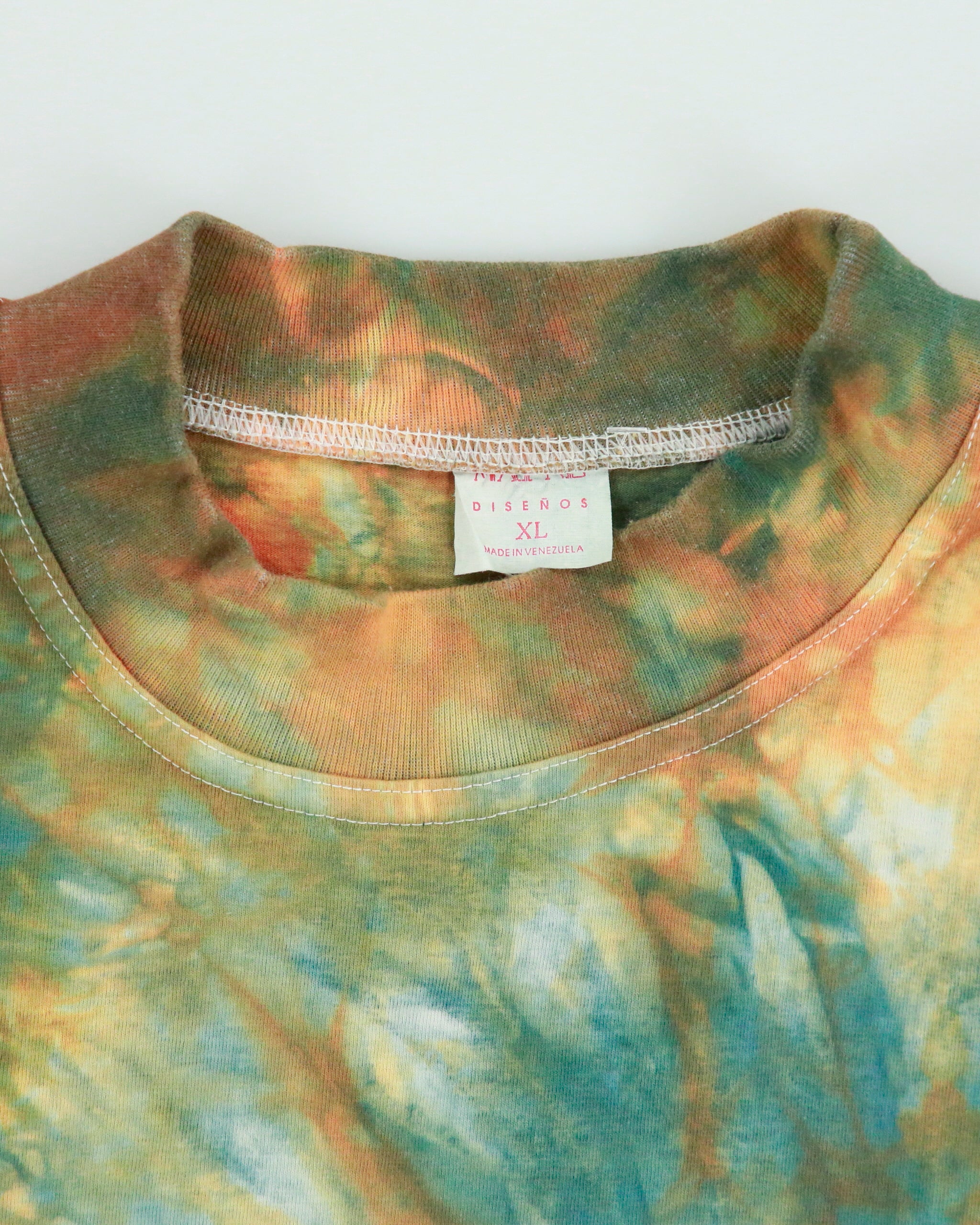 Vintage 1990s May.Ne Design Ultra Heavyweight Tie-Dye High Neck Crewneck T-Shirt - XL