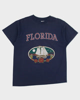 Vintage 1990s Florida Graphic Heavyweight Tee Jays Hef-T Made In USA Single Stitch Crewneck T-Shirt - L