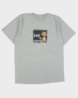 Vintage 1990s Rindy River Grey Marl Heavyweight 'Stop Animal Testing' Crewneck T-Shirt - M