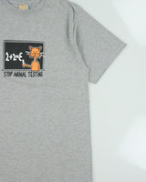 Vintage 1990s Rindy River Grey Marl Heavyweight 'Stop Animal Testing' Crewneck T-Shirt - M