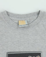 Vintage 1990s Rindy River Grey Marl Heavyweight 'Stop Animal Testing' Crewneck T-Shirt - M