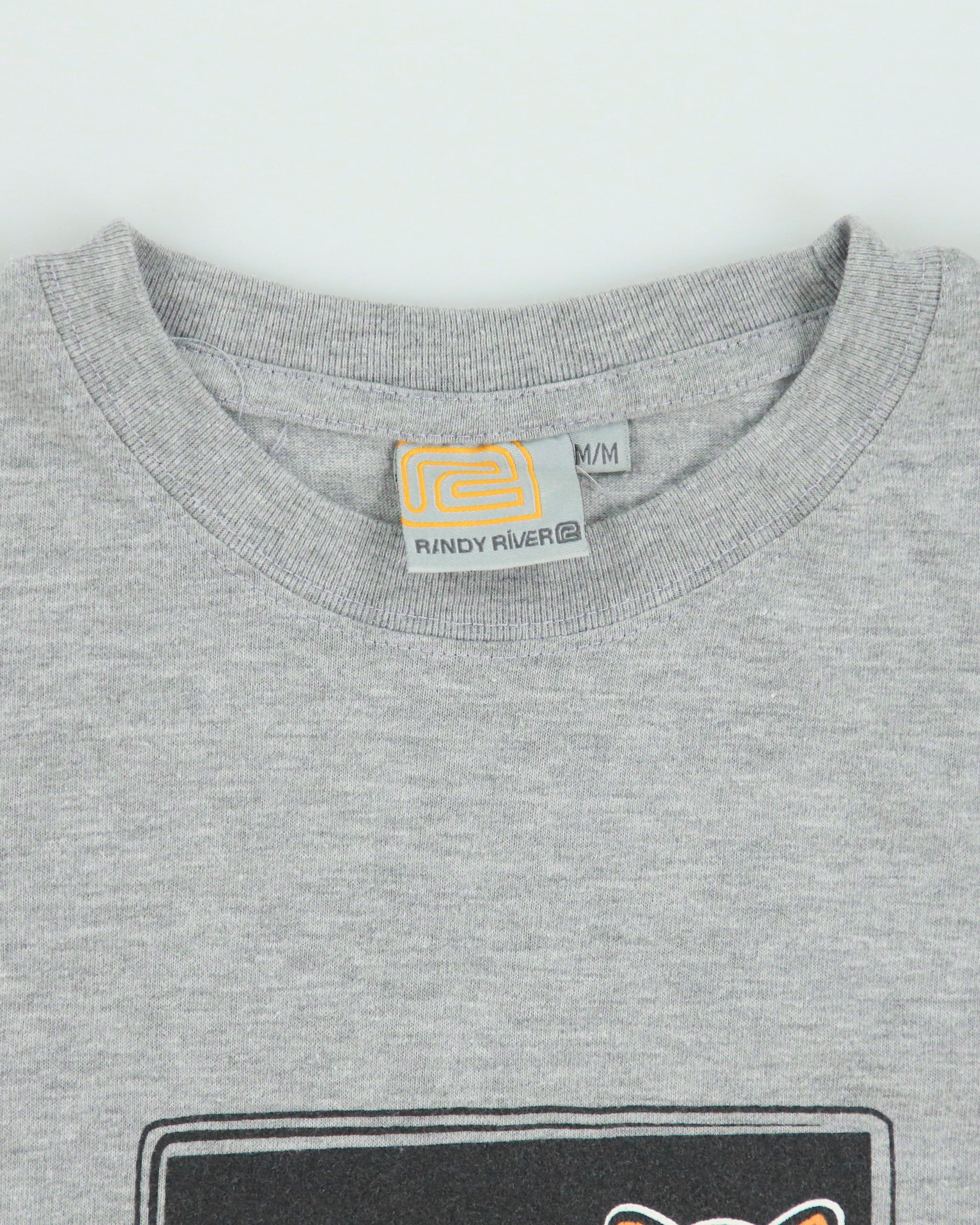Vintage 1990s Rindy River Grey Marl Heavyweight 'Stop Animal Testing' Crewneck T-Shirt - M
