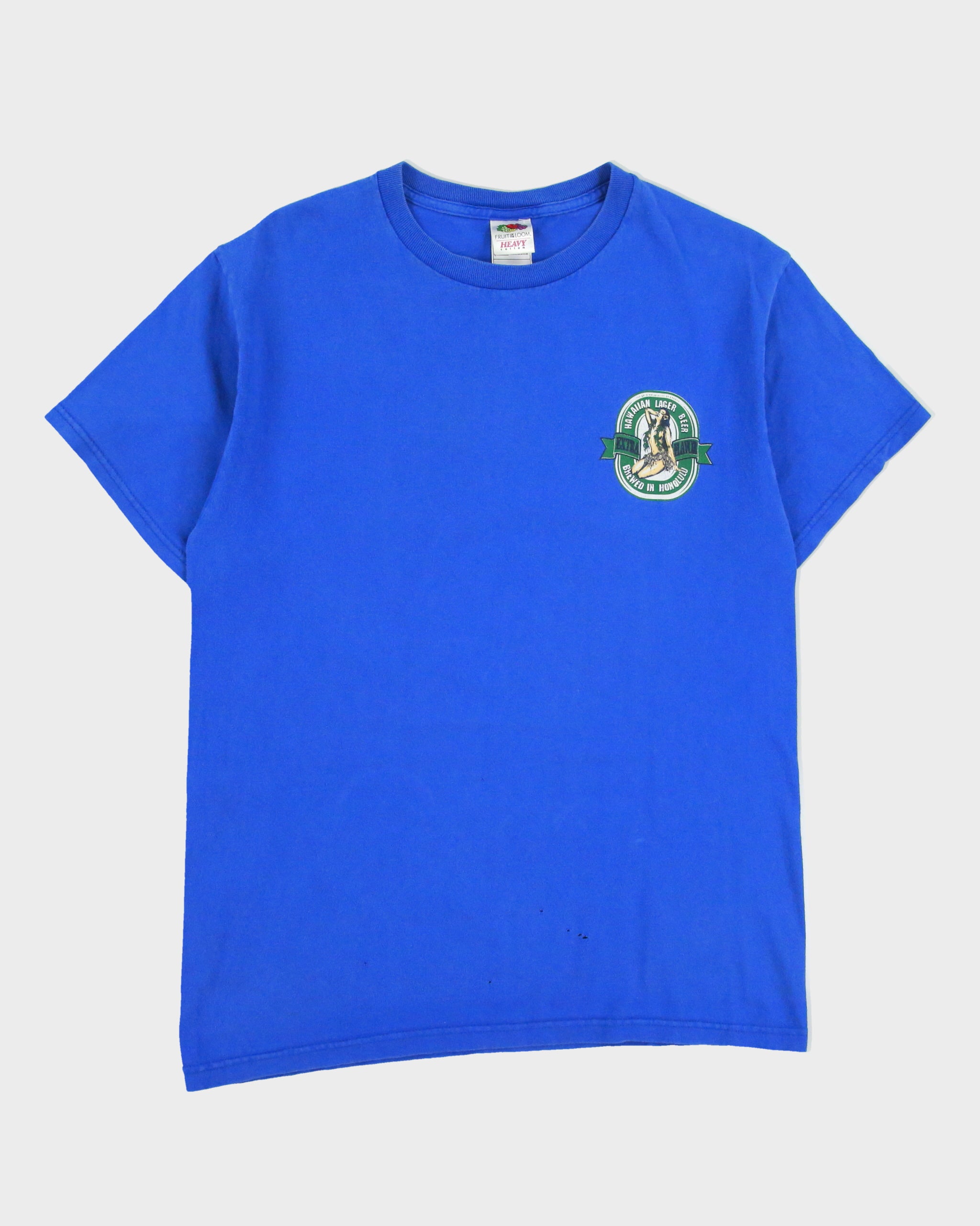Vintage 1999 Hawaiian Lager Beer Heavyweight Distressed Crewneck T-Shirt - M