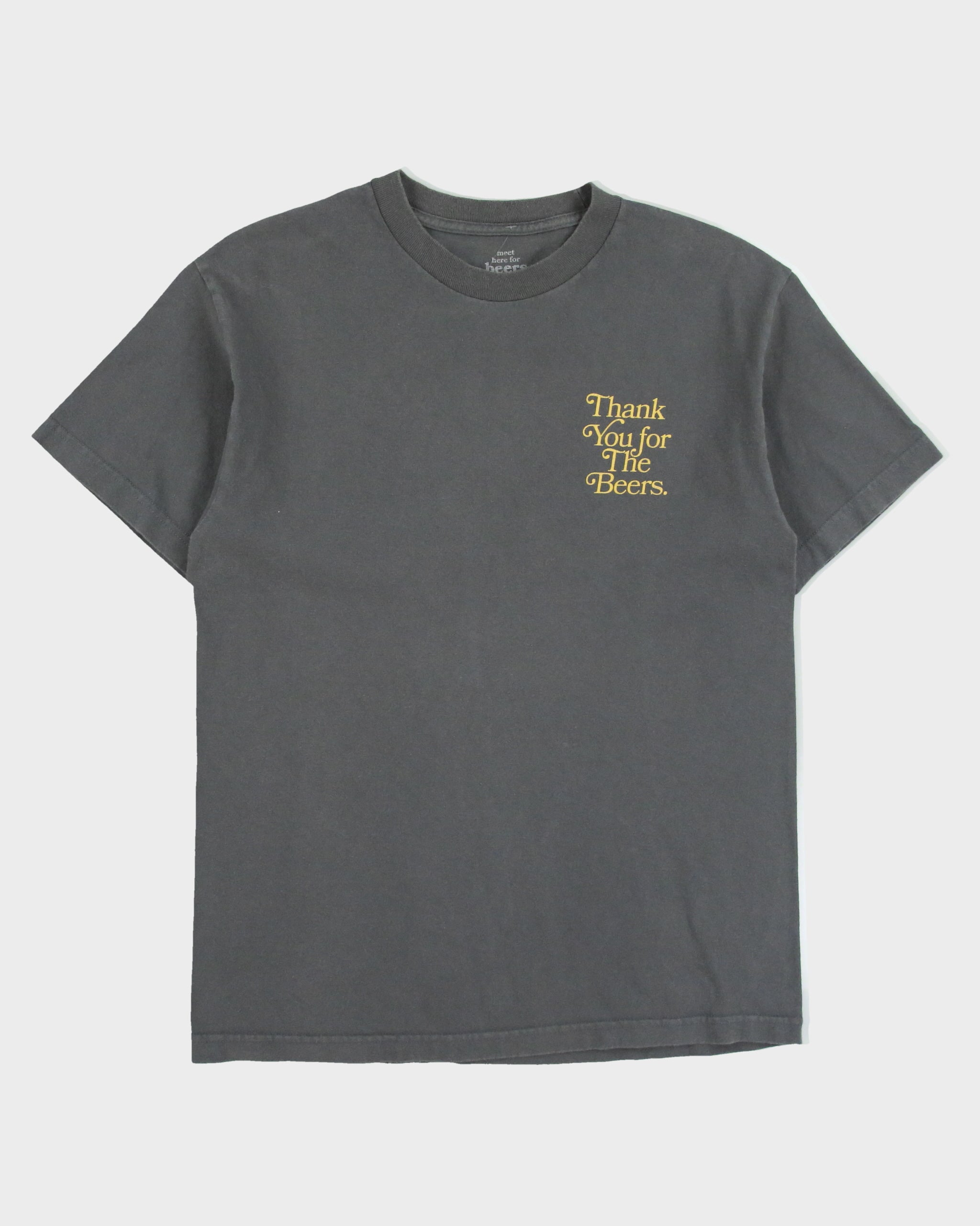 Meet Here For Beers Heavyweight Thank You Made In USA Crewneck T-Shirt - M
