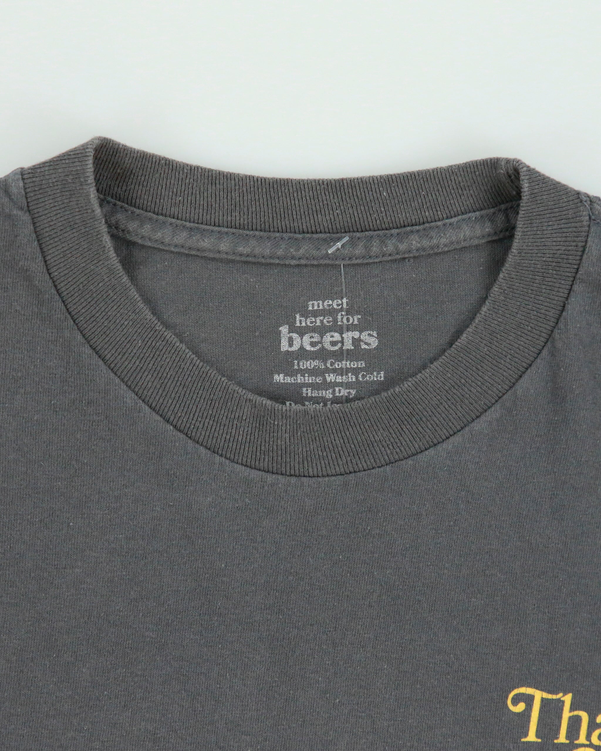 Meet Here For Beers Heavyweight Thank You Made In USA Crewneck T-Shirt - M