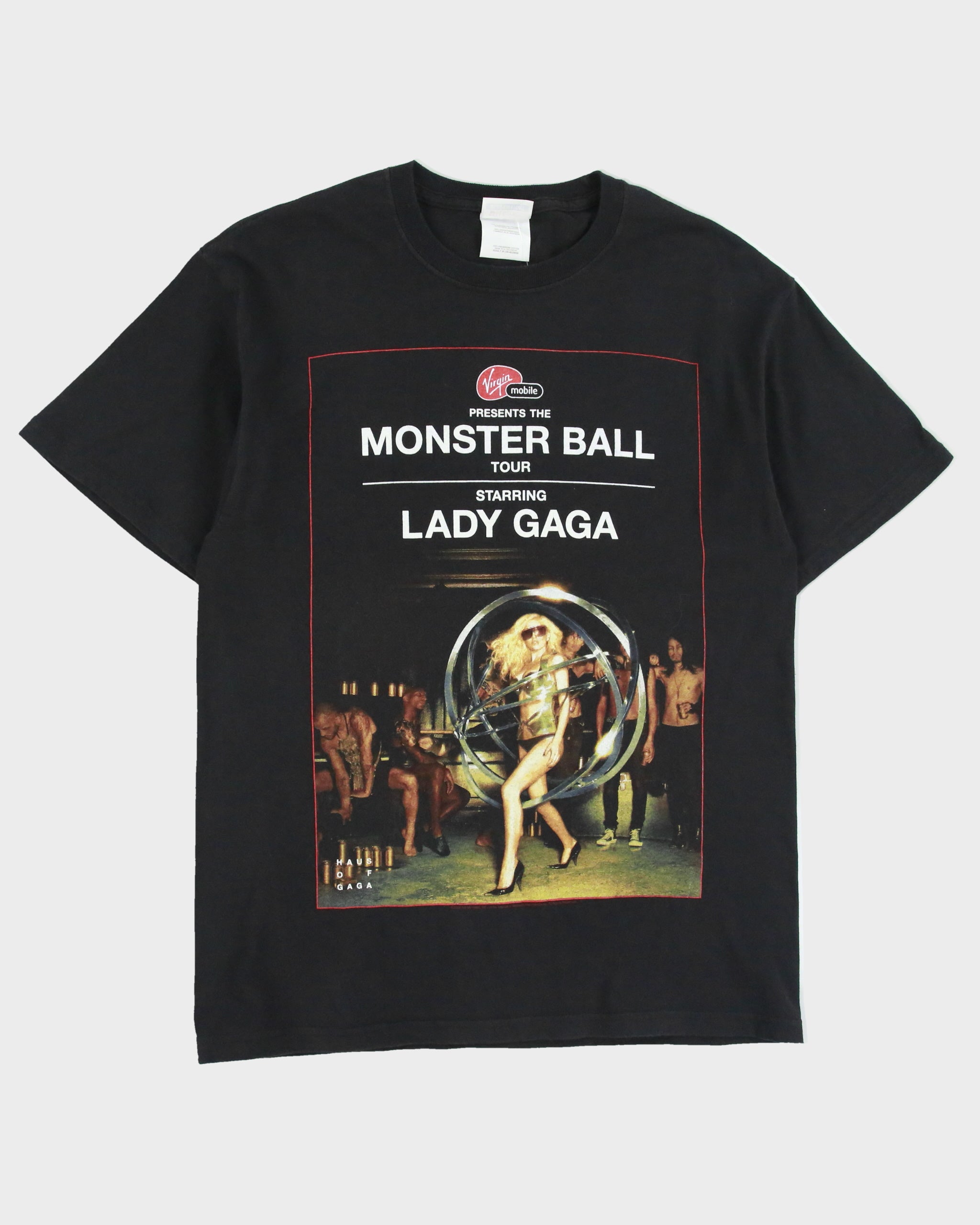 Vintage 2009 Y2K Lady Gaga Virgin Monster Ball North America Tour Heavyweight Hanes Crewneck T-Shirt - M