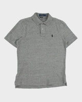 Vintage Polo Ralph Lauren Marl Grey Classic Fit Short Sleeve Polo Shirt - S