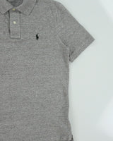 Vintage Polo Ralph Lauren Marl Grey Classic Fit Short Sleeve Polo Shirt - S