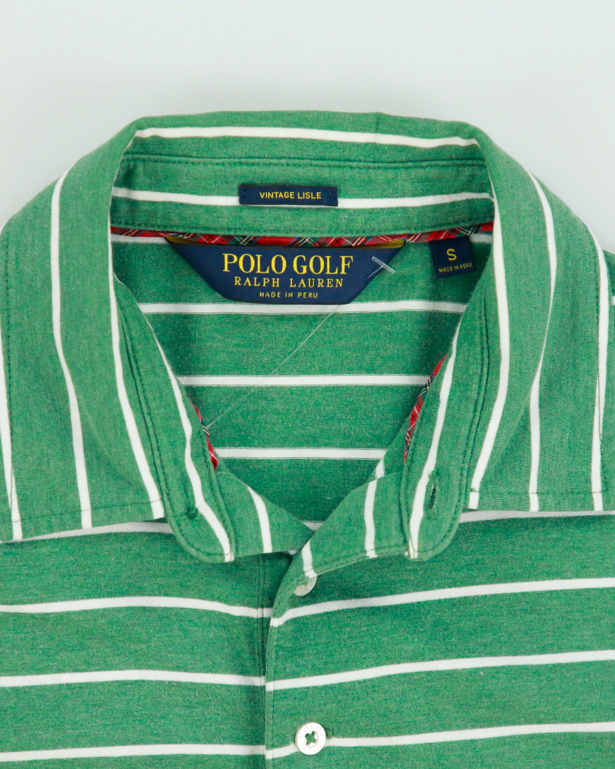 Polo Ralph Lauren Golf Vintage Lisle Striped Short Sleeve Pocket Polo Shirt - S