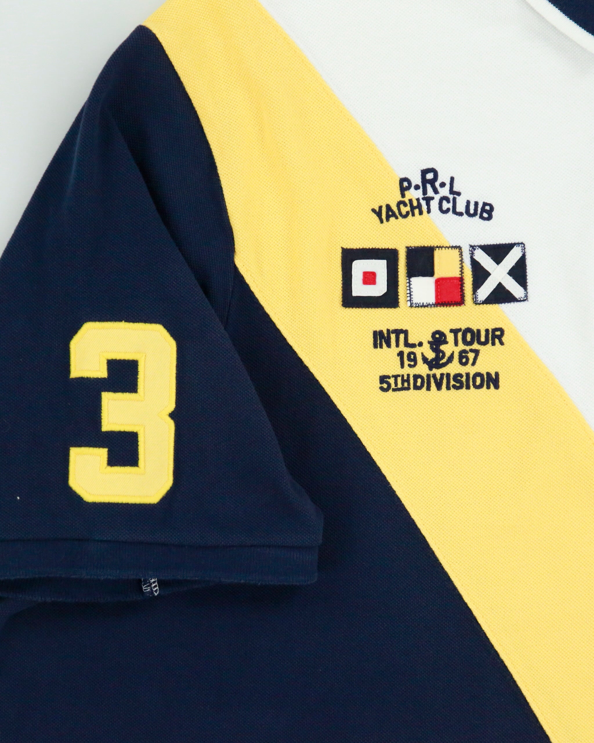 Vintage Polo Ralph Lauren Yacht Club Tour 1967 Big Pony Striped Classic Fit Short Sleeve Polo Shirt - XXL