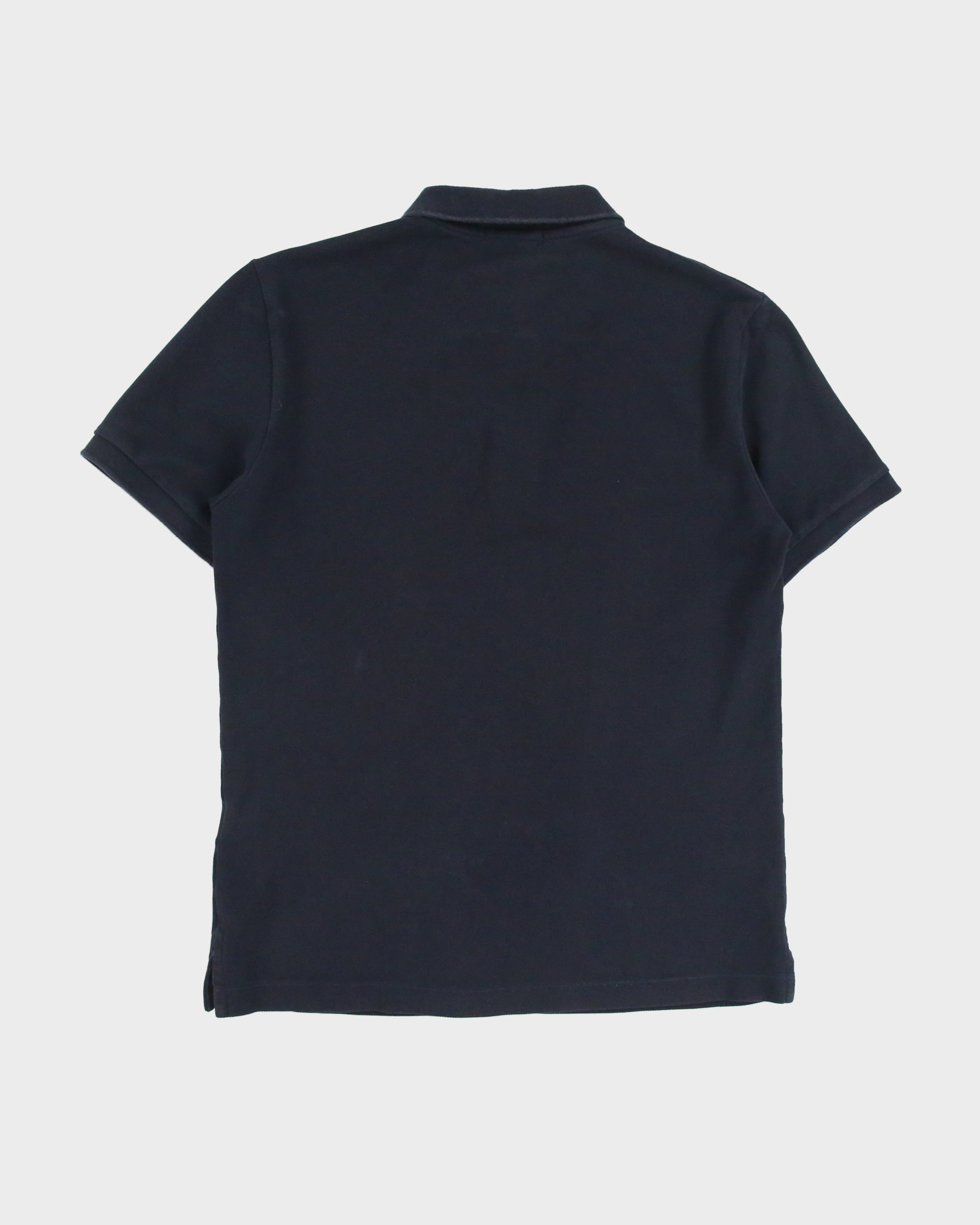 Vintage Burberry Brit Navy Nova Check Placket Short Sleeve Polo Shirt - S