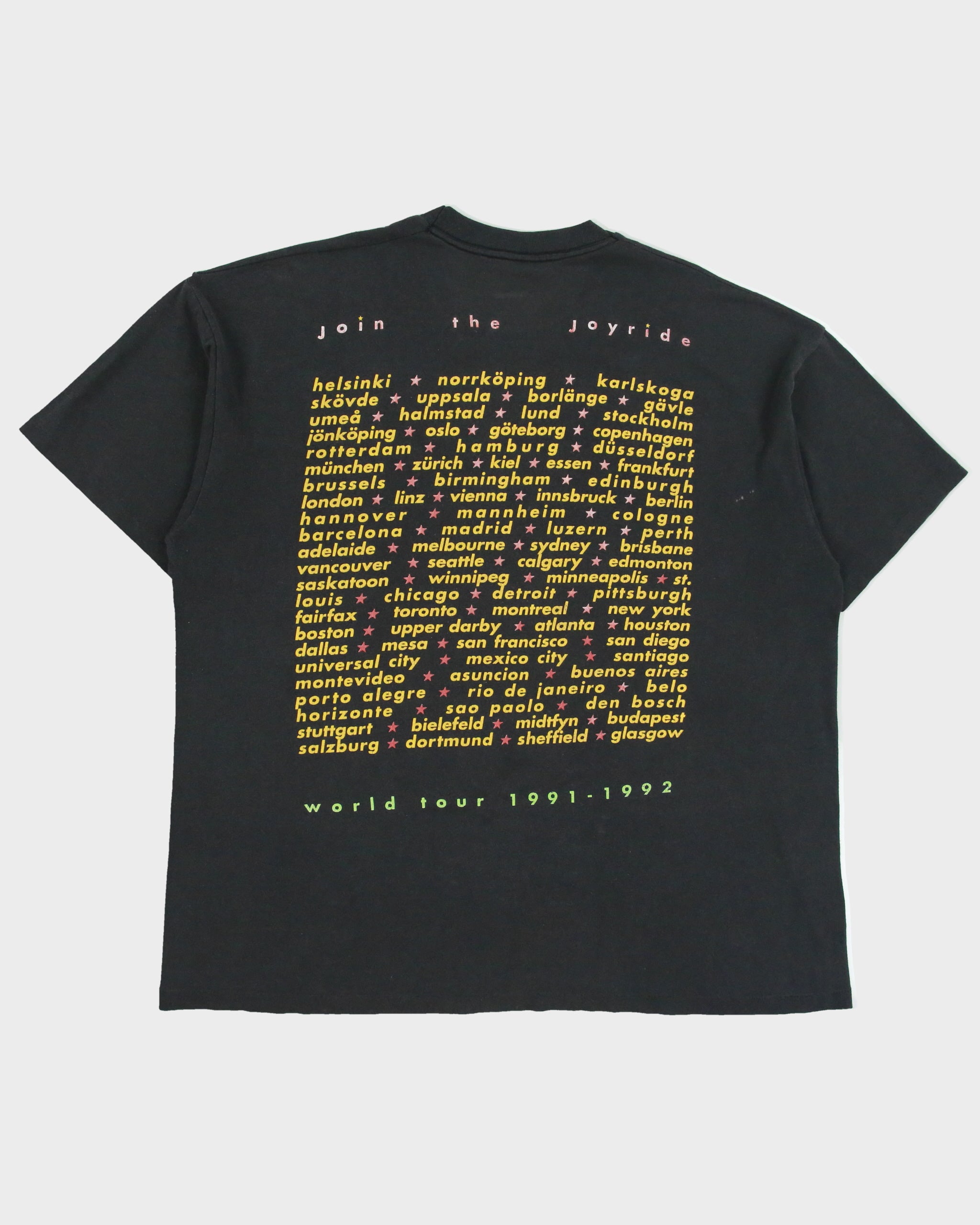 Vintage 1992 Roxette Join The Joyride World Tour Backstage Pass Made In Canada Single Stitch Crewneck T-Shirt - XXL