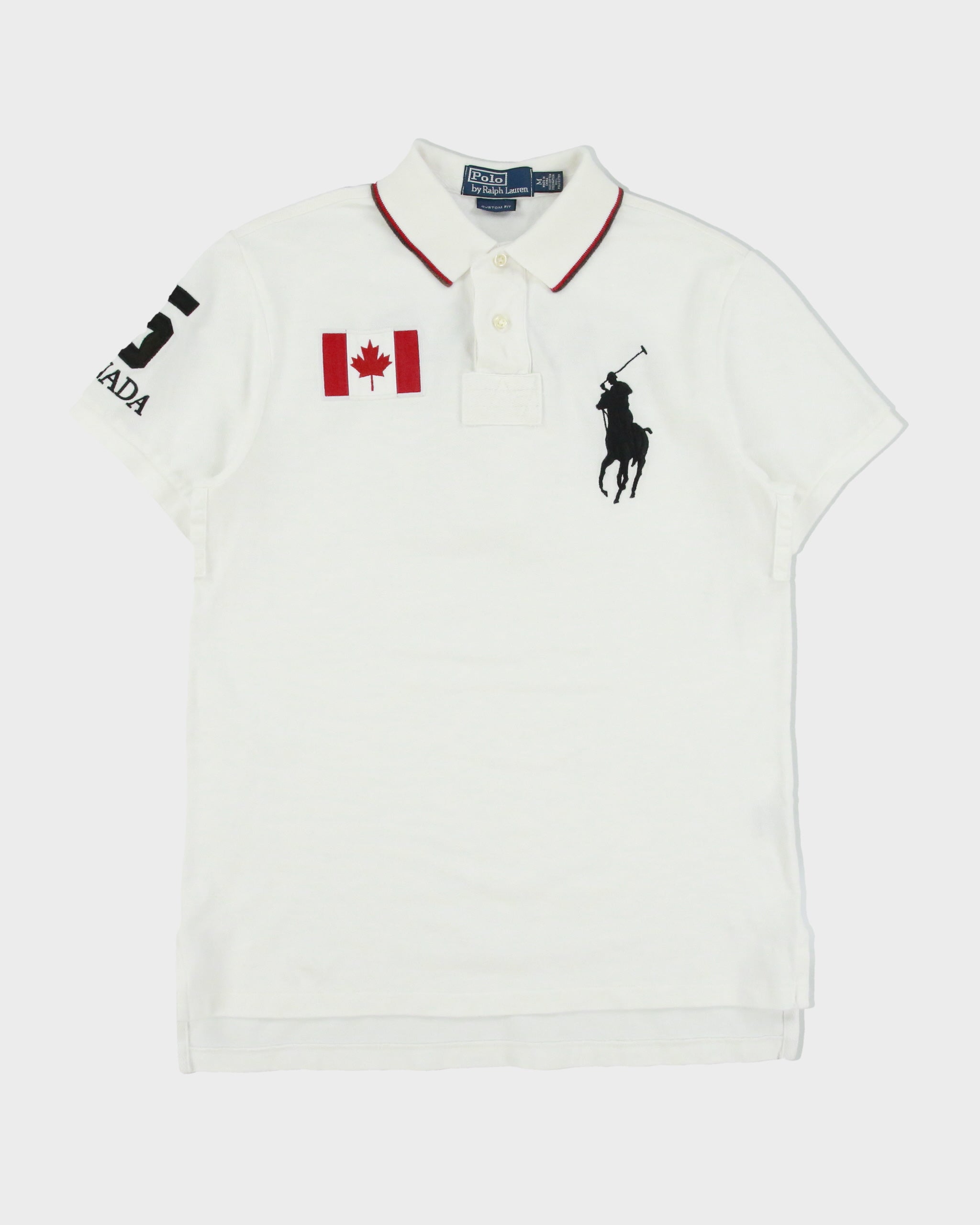 Vintage Y2K 00s Polo Ralph Lauren Big Pony Canada Custom Slim Fit Short Sleeve Polo Shirt - M