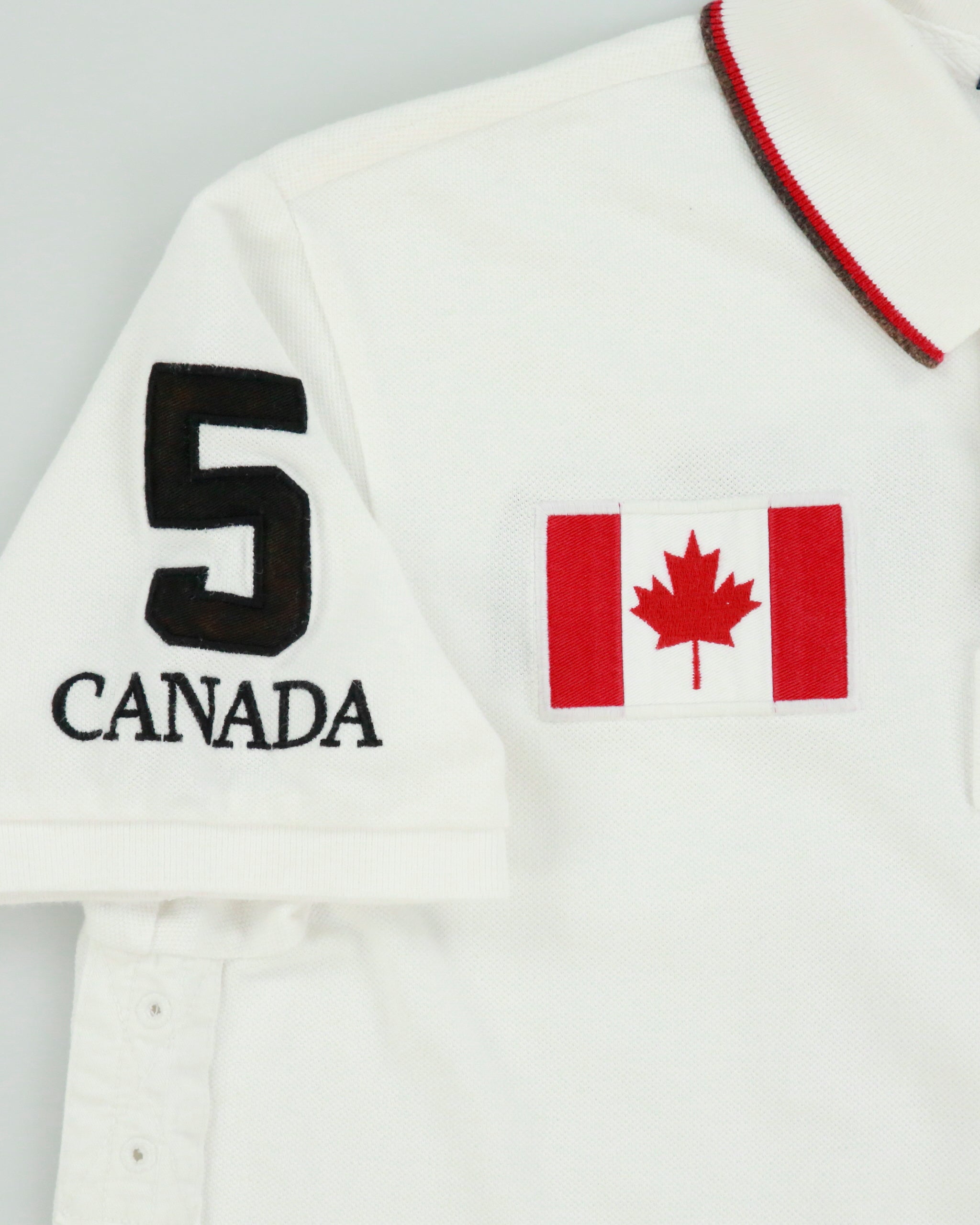 Vintage Y2K 00s Polo Ralph Lauren Big Pony Canada Custom Slim Fit Short Sleeve Polo Shirt - M