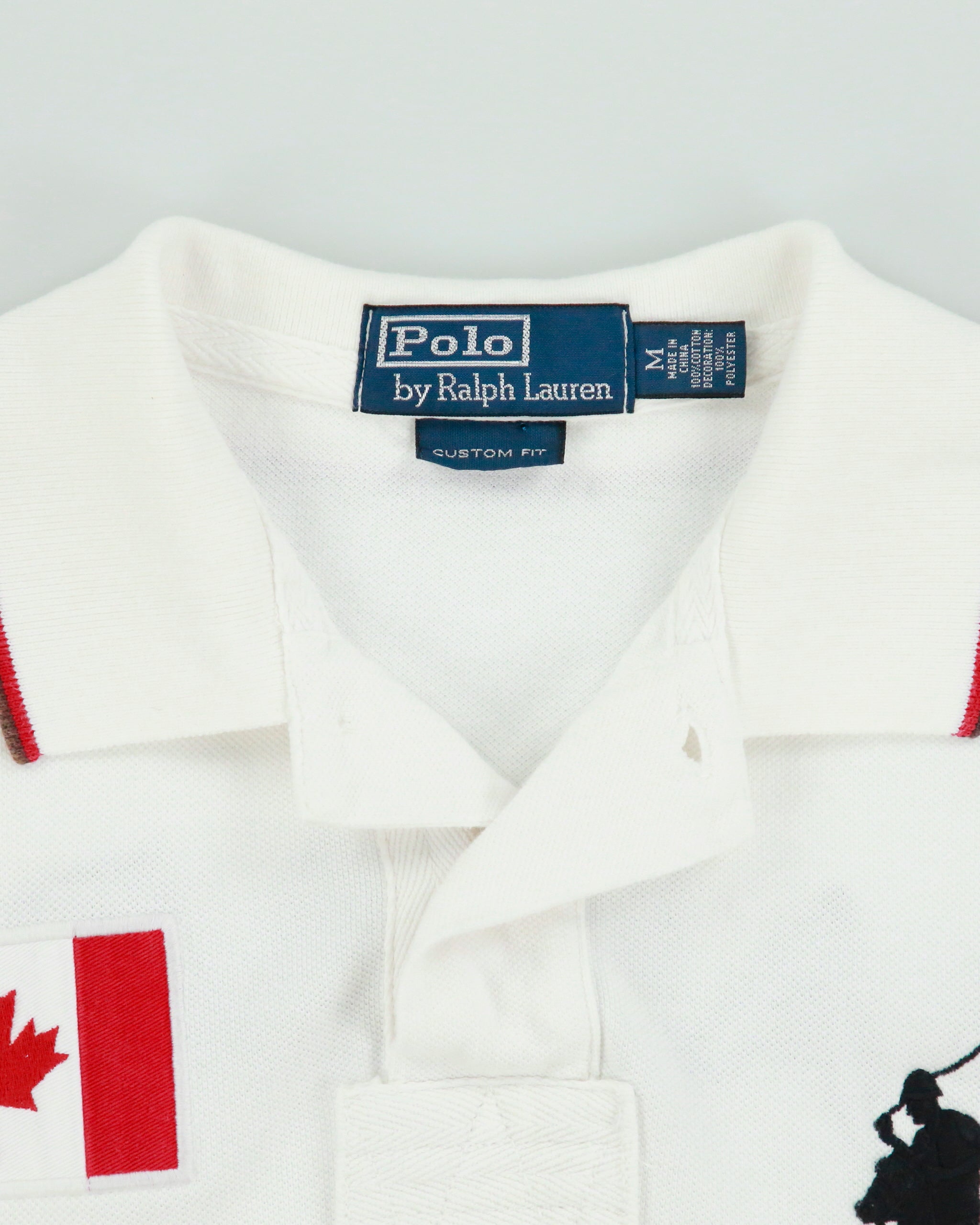 Vintage Y2K 00s Polo Ralph Lauren Big Pony Canada Custom Slim Fit Short Sleeve Polo Shirt - M