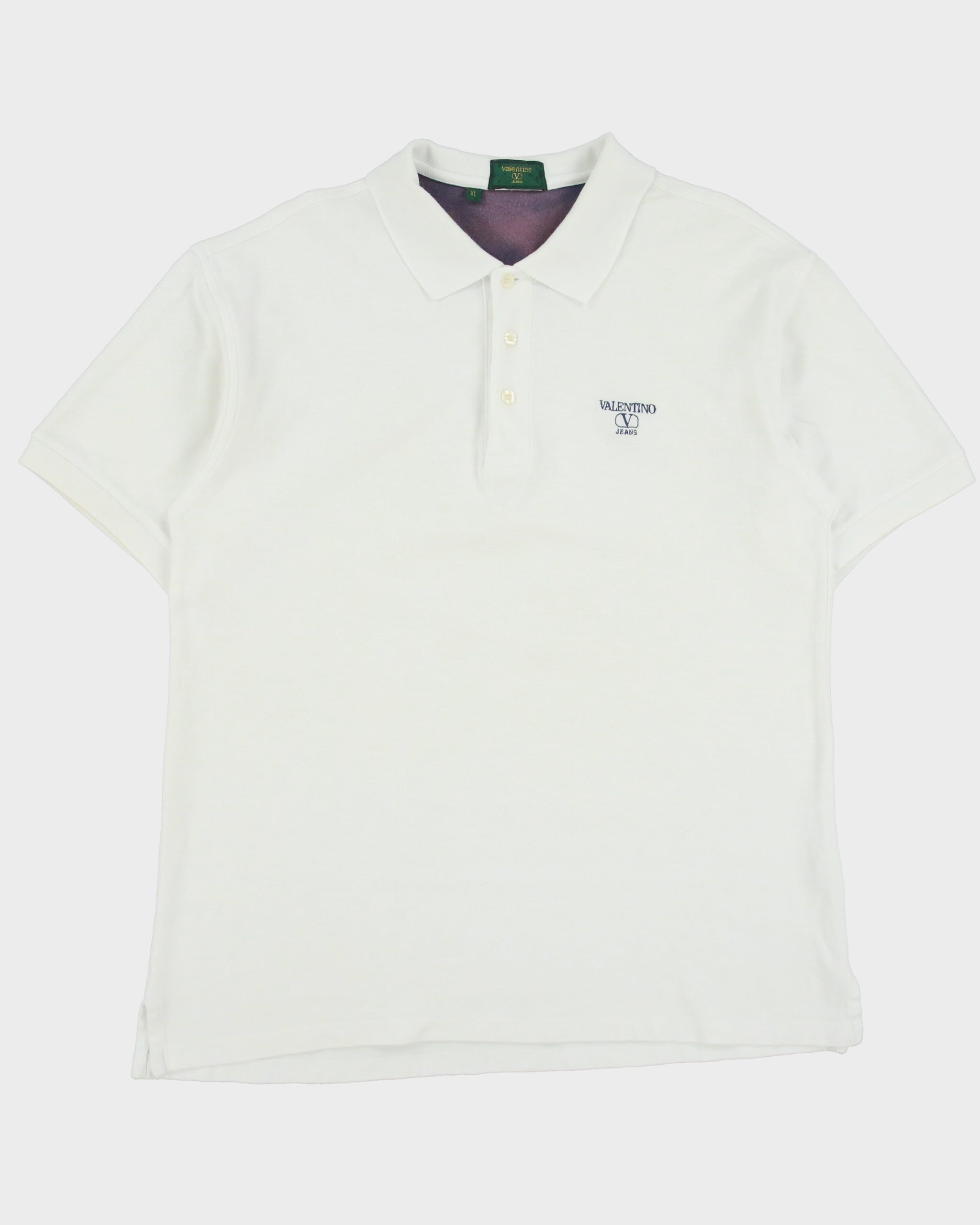 Vintage 1990s Valentino Jeans Heavyweight Embroidered Short Sleeve Polo Shirt - XL