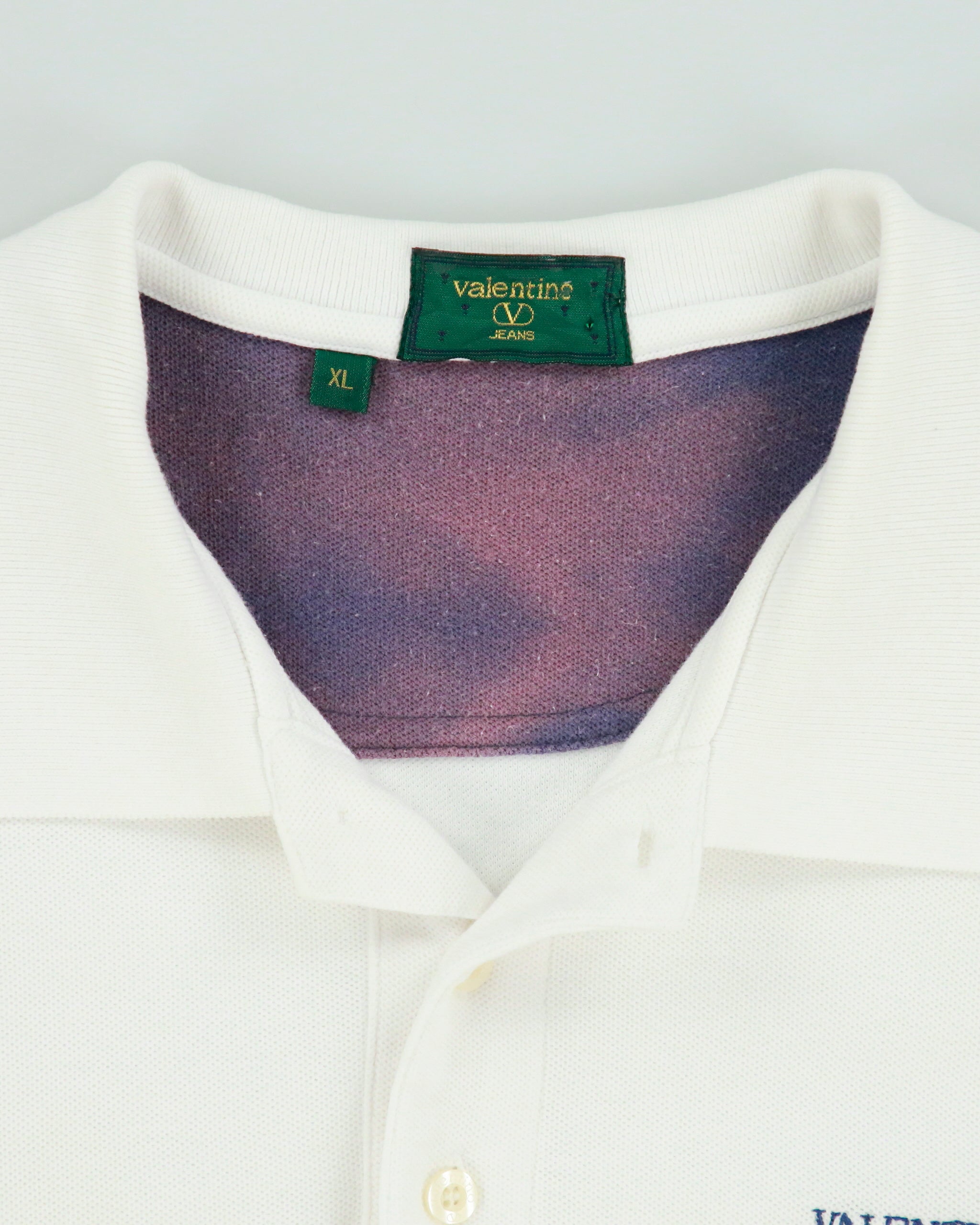 Vintage 1990s Valentino Jeans Heavyweight Embroidered Short Sleeve Polo Shirt - XL