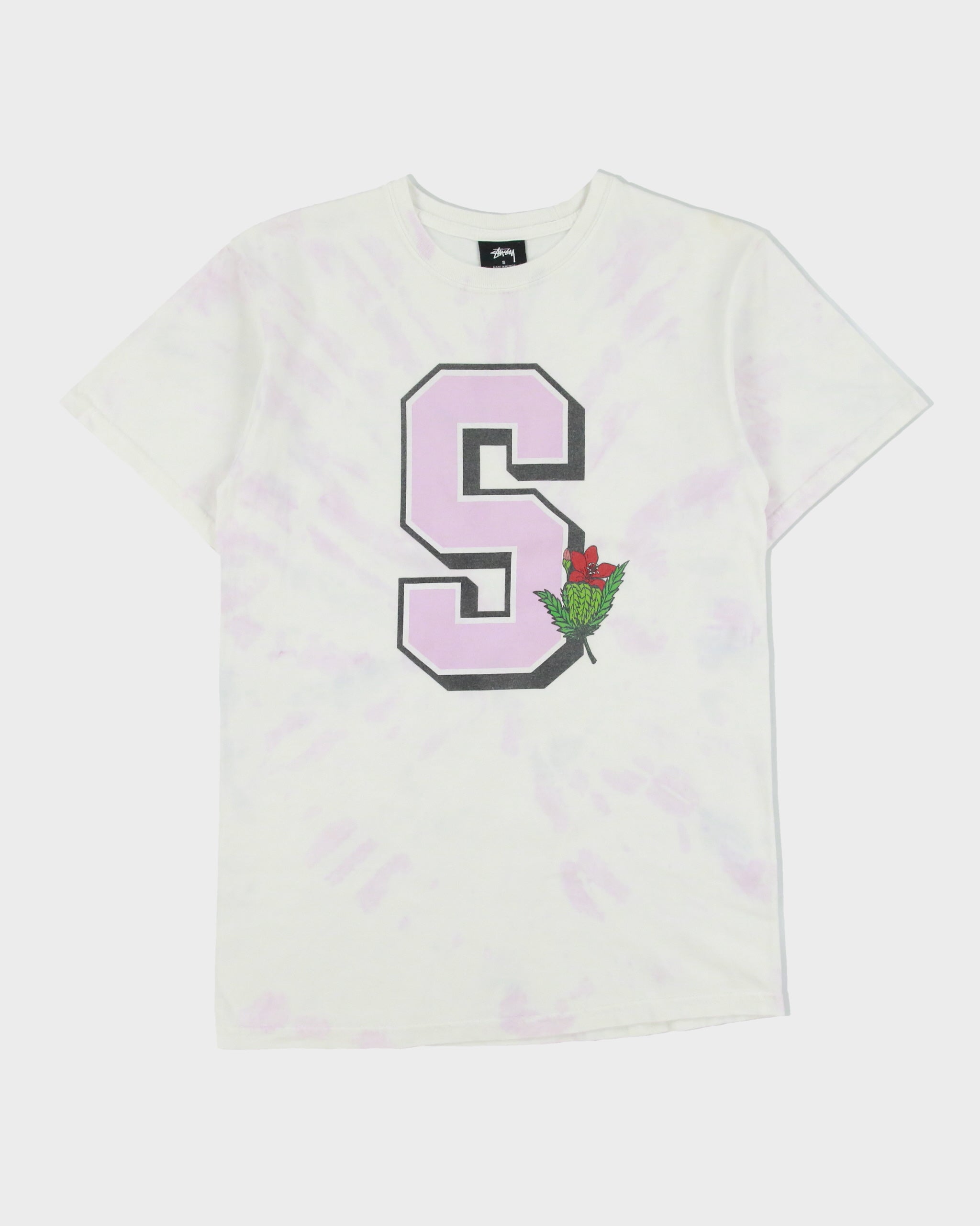 Vintage Stussy University Heavyweight Tie-Dye Crewneck T-Shirt - S