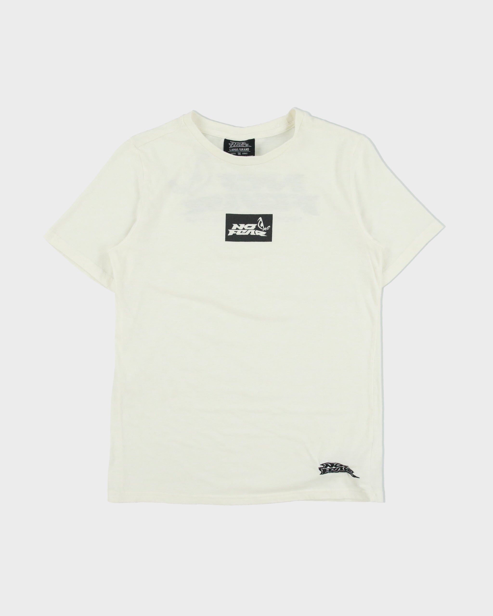 Vintage Y2K 00s No Fear Box Logo Embroidered Crewneck T-Shirt - XS