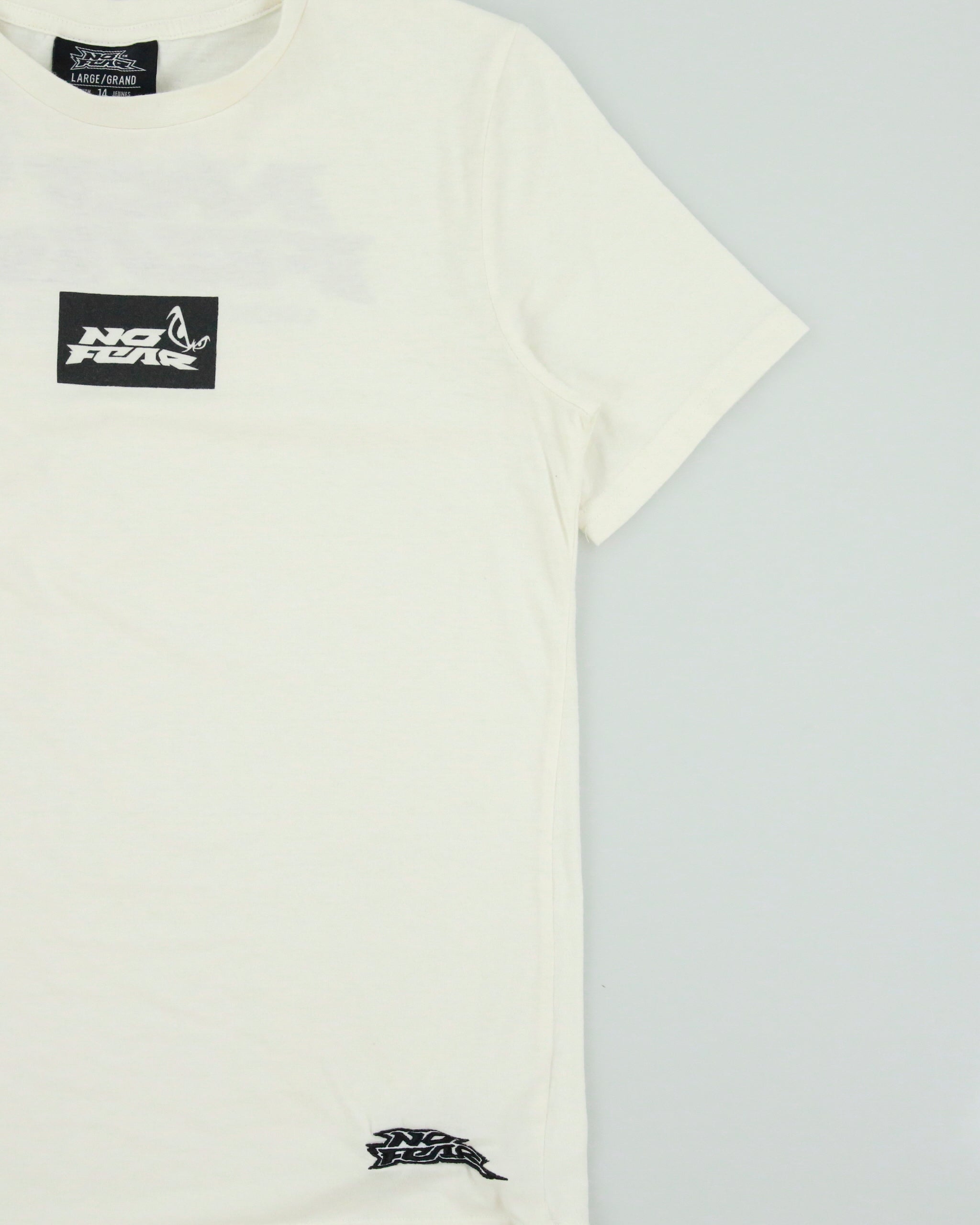 Vintage Y2K 00s No Fear Box Logo Embroidered Crewneck T-Shirt - XS