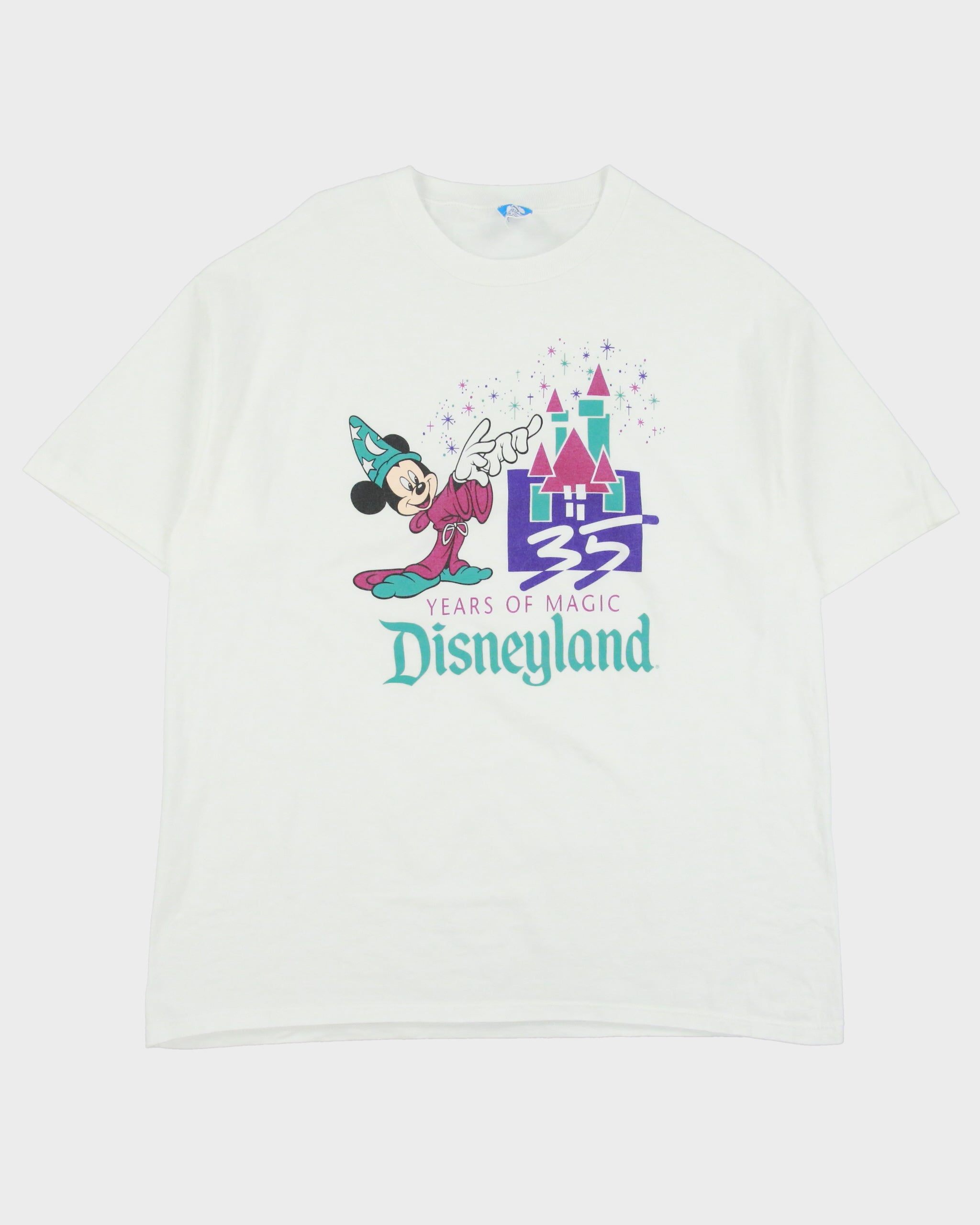 Vintage 1990 Disney 35 Years Of Magic Disneyland Anniversary Heavyweight Made In USA Single Stitch Crewneck T-Shirt - XL