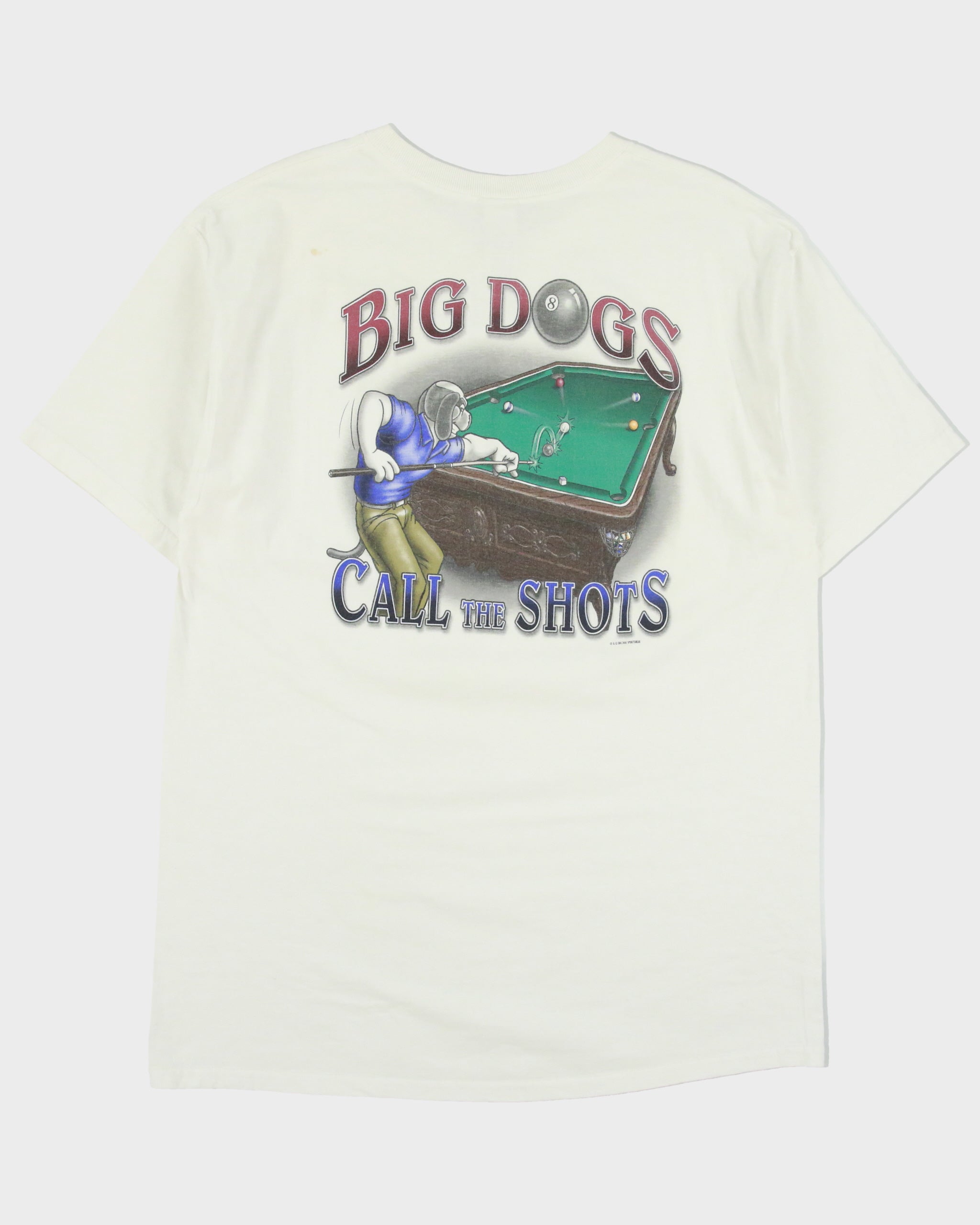 Vintage Y2K 00s Big Dogs Call The Shots Heavyweight Ultimate-T Crewneck T-Shirt - XL