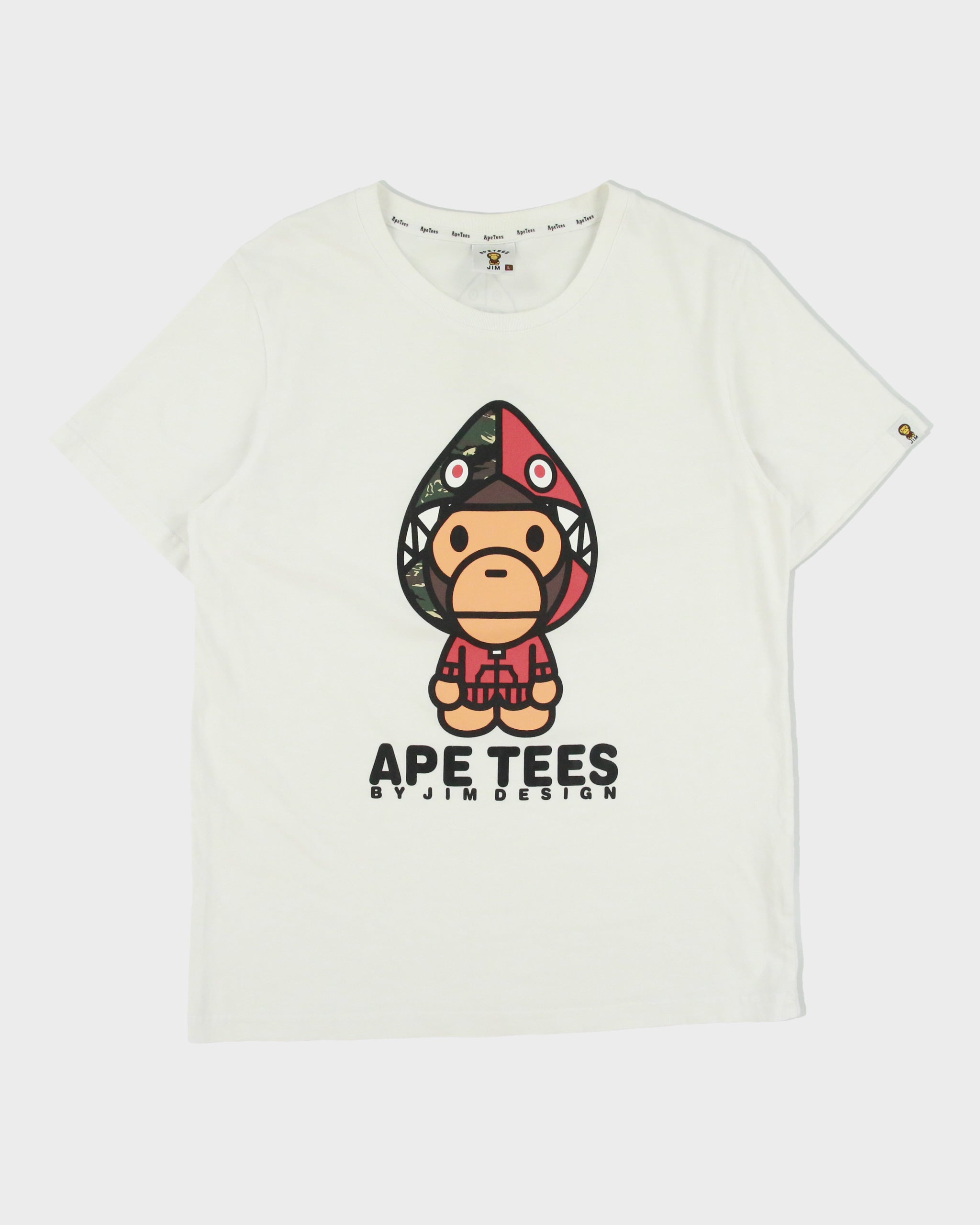 Ape Tees By Jim Design Heavyweight Shark Ape Crewneck T-Shirt - L