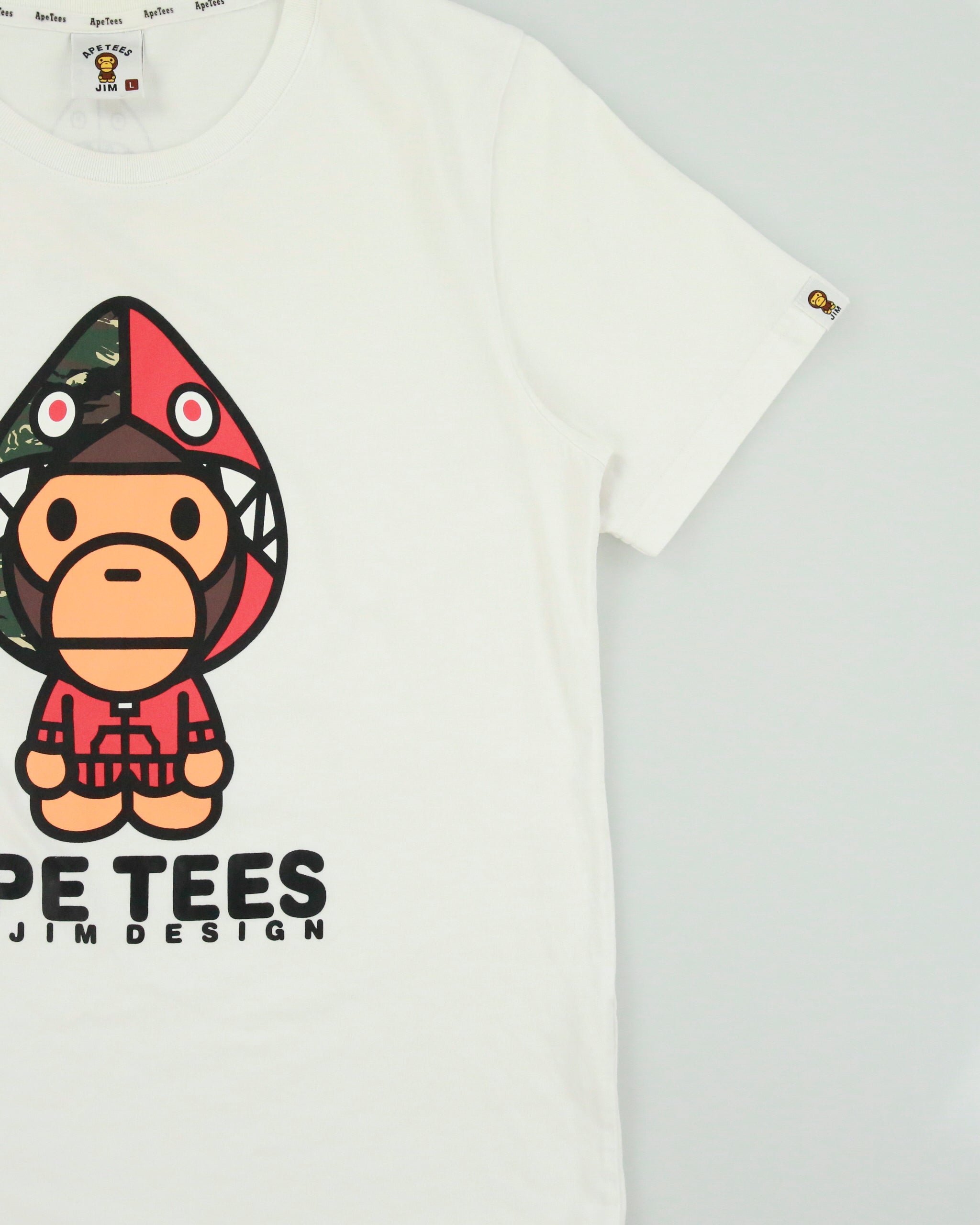Ape Tees By Jim Design Heavyweight Shark Ape Crewneck T-Shirt - L